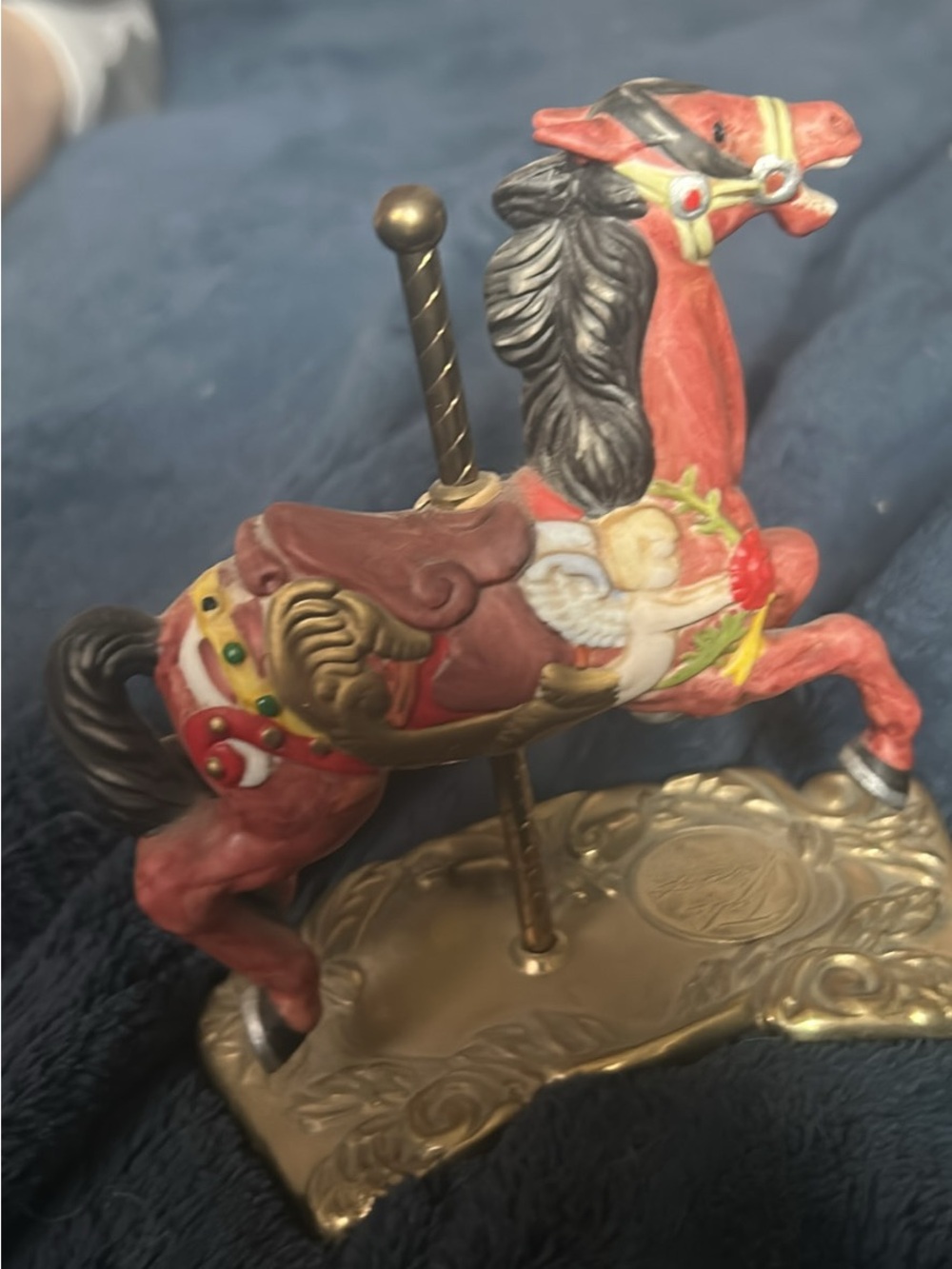 Red Carousel Horse Figurine Holiday Decor